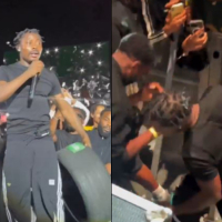 Singer Asake Engages In Boxing Match With Bodyguard Onstage