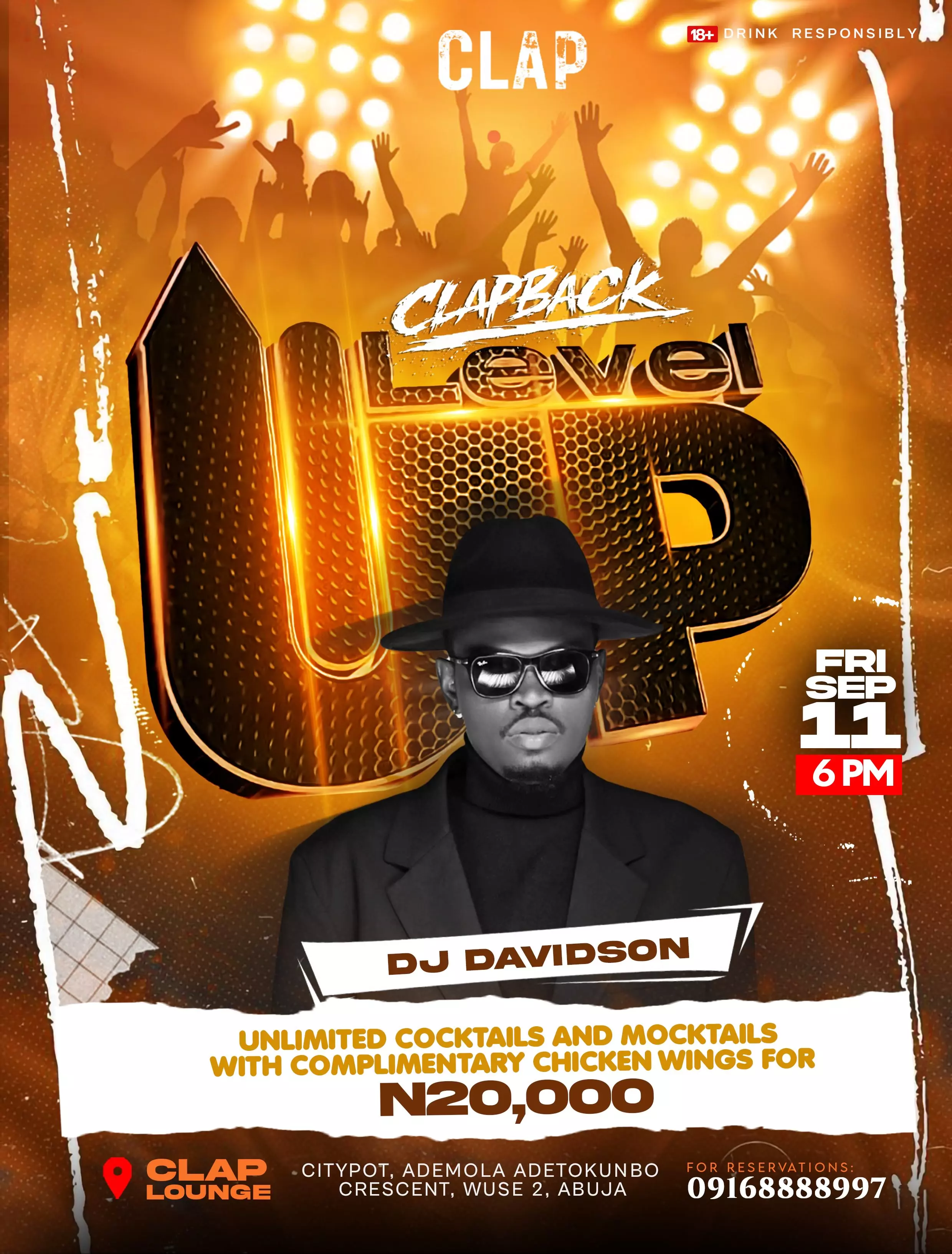 CLAP LOUNGE’S CLAPBACK LEVEL UP WITH DJ DAVIDSON