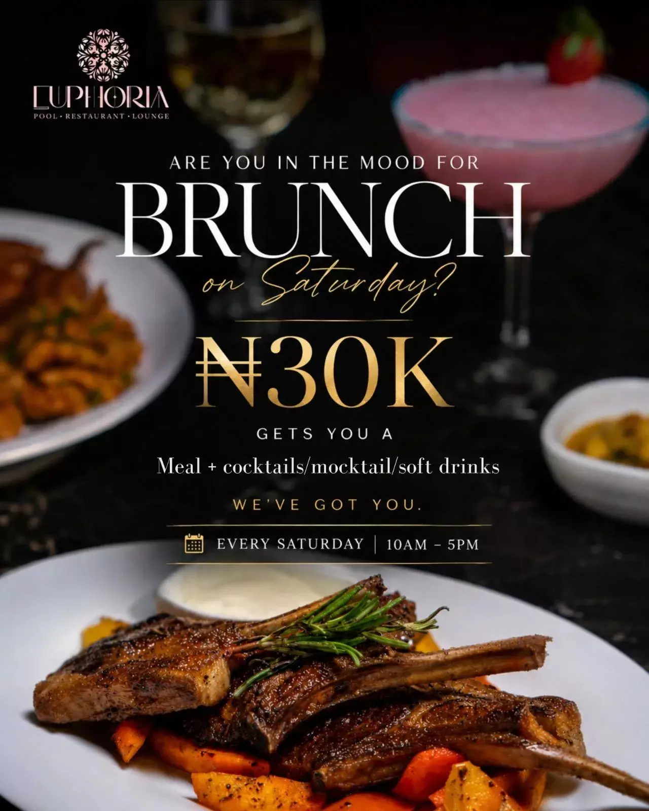 SATURDAY BRUNCH AT EUPHORIA POOL RESTAURANT