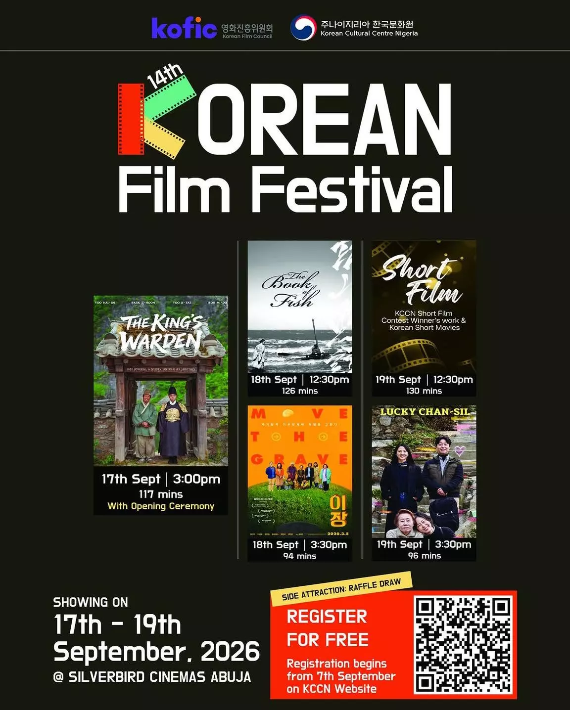 14TH KOREAN FILM FESTIVAL ABUJA 2026 — KOREAN CULTURAL CENTRE NIGERIA