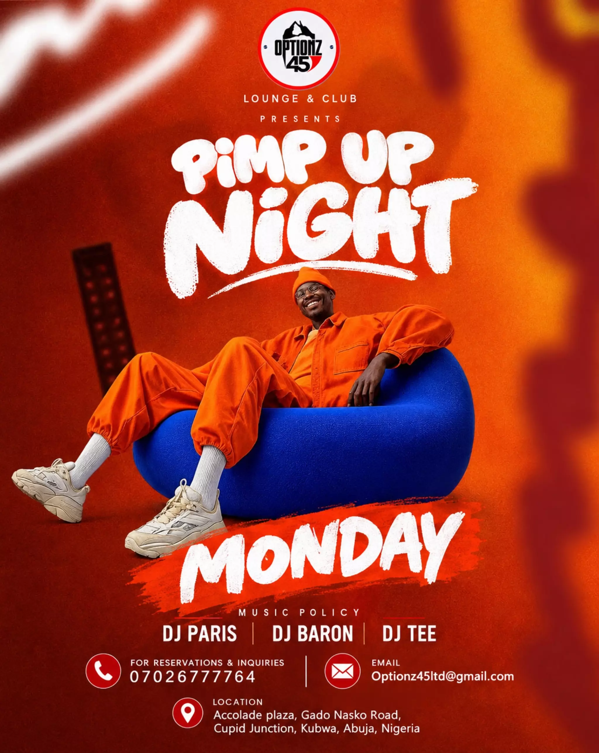 PIMP UP NIGHT — OPTIONZ45 LOUNGE & CLUB