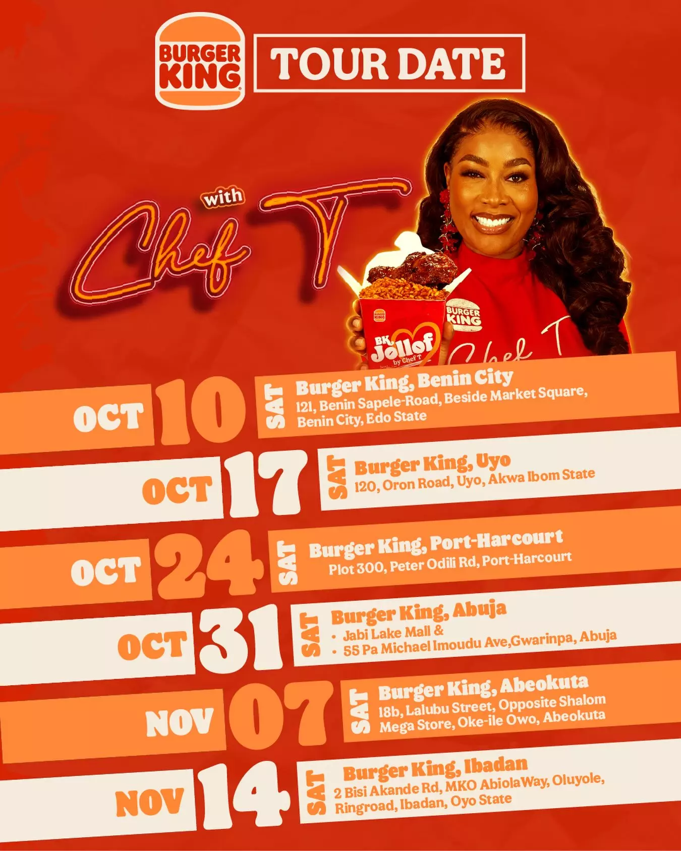 BURGER KING JOLLOF TOUR WITH CHEF T – NIGERIA 2026